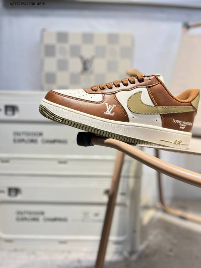 Lv X Nk Air Force 1 '07 Low Air Force 1 Low-top Casual Sneakers #Custom Leather,