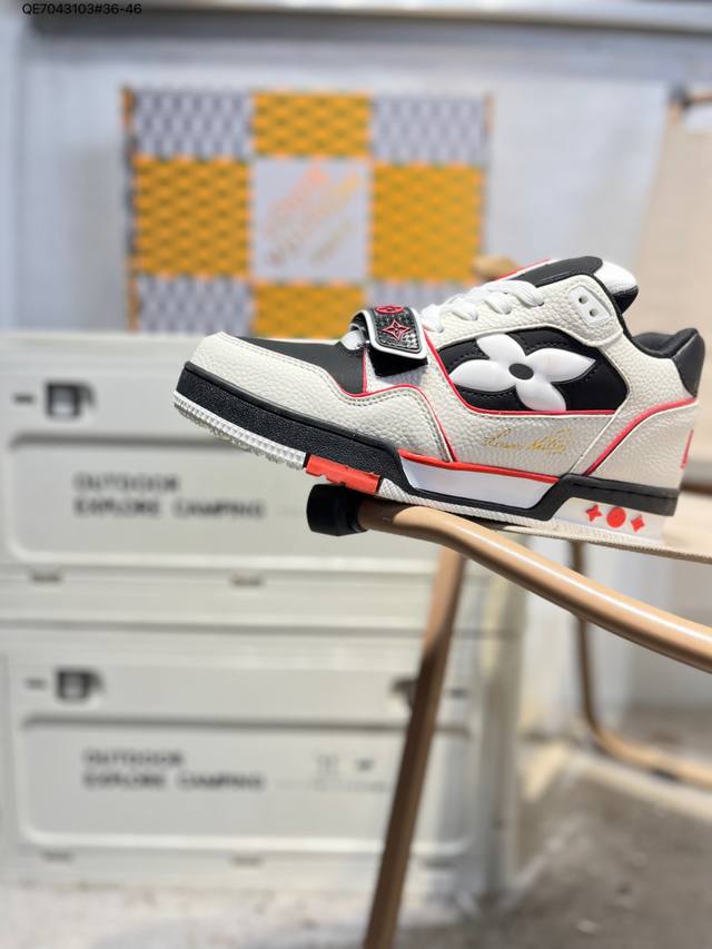 Louis Vuitton Lv Trainer sneakers, latest colorway, basketball-style sneakers.