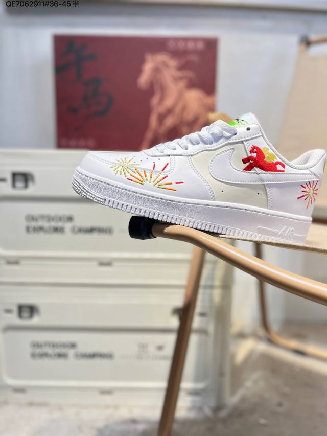 Year of the Horse Limited Edition Nk Air Force 1 '07 Low Casual Sneakers #Custo