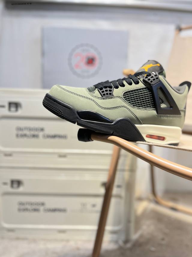 Air Jordan 4 Retro Black Military Blue Michael Jordan AJ4 Mid-Top Retro Casual