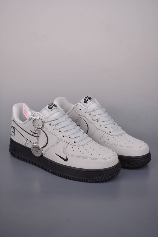 Nike Air Force 1 Low, Grey/Black. Made with original last and cardboard, a true