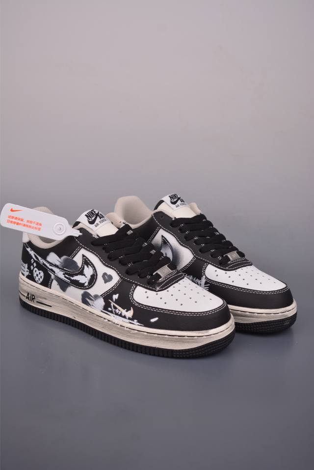 Nike Air Force 1 Low Hand-painted Graffiti, Original Last and Cardboard Design,