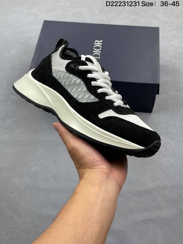 Dior New Men's Oblique Twill Canvas Low-Top Running Shoes Item No.: 1113391 8151