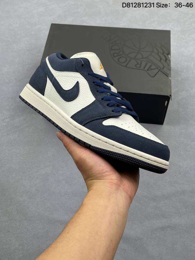 Nike Wmns Air Jordan 1 Low Gs "Team Gold" AJ1 Jordan 1 Low Top Classic Retro Cu