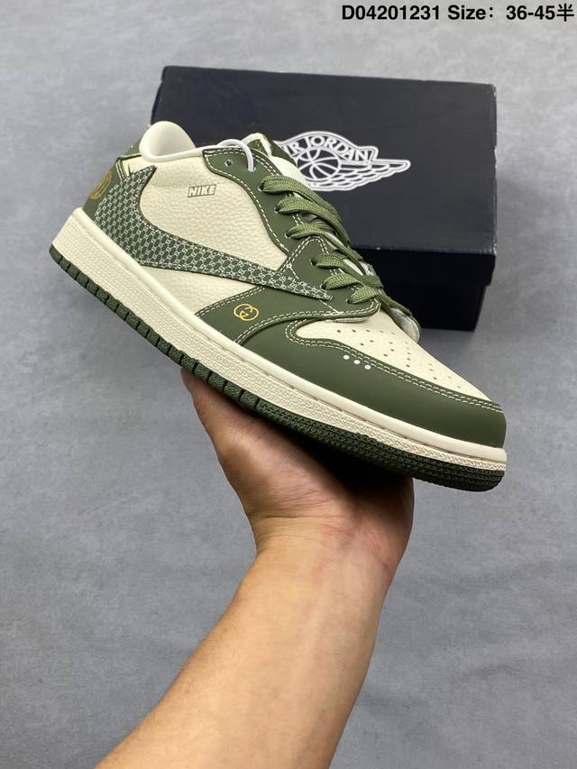 Nike Air Jordan 1 Low Reverse Swoosh AJ1 Low-top Casual Sneakers, Official Colo