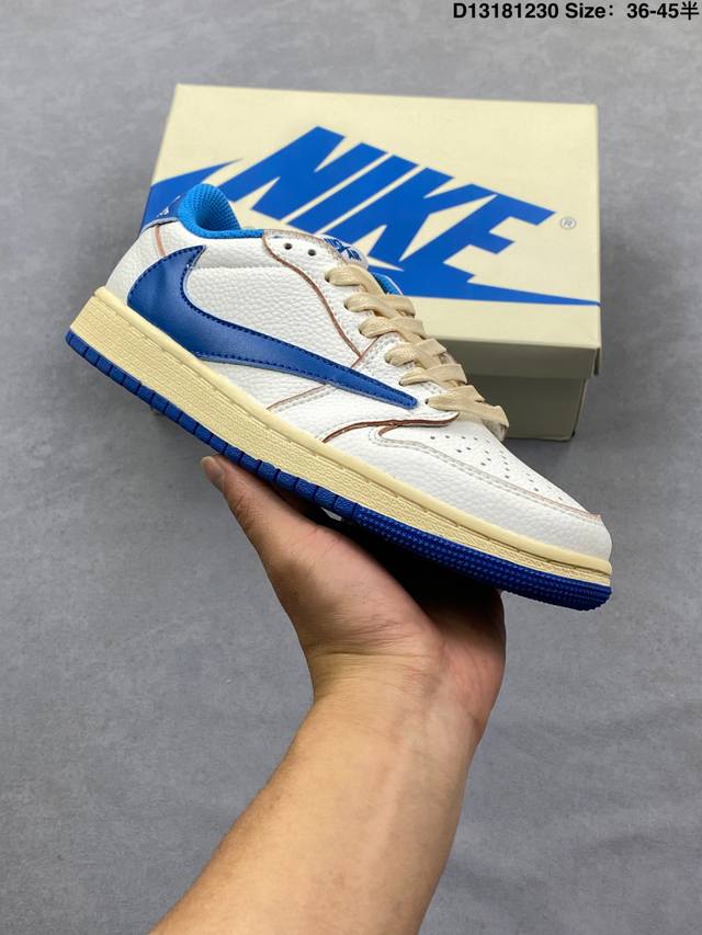 Authentic Nike AJ1 Travis Scott X Air Jordan 1 Reverse Mocha AJ1 Low-Top Basketb