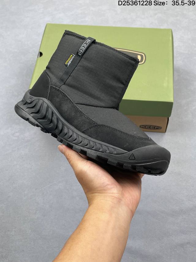 Keen Hoodzerra Brown Round Toe Shock-Absorbing Wear-Resistant Mid-Cut Waterproo