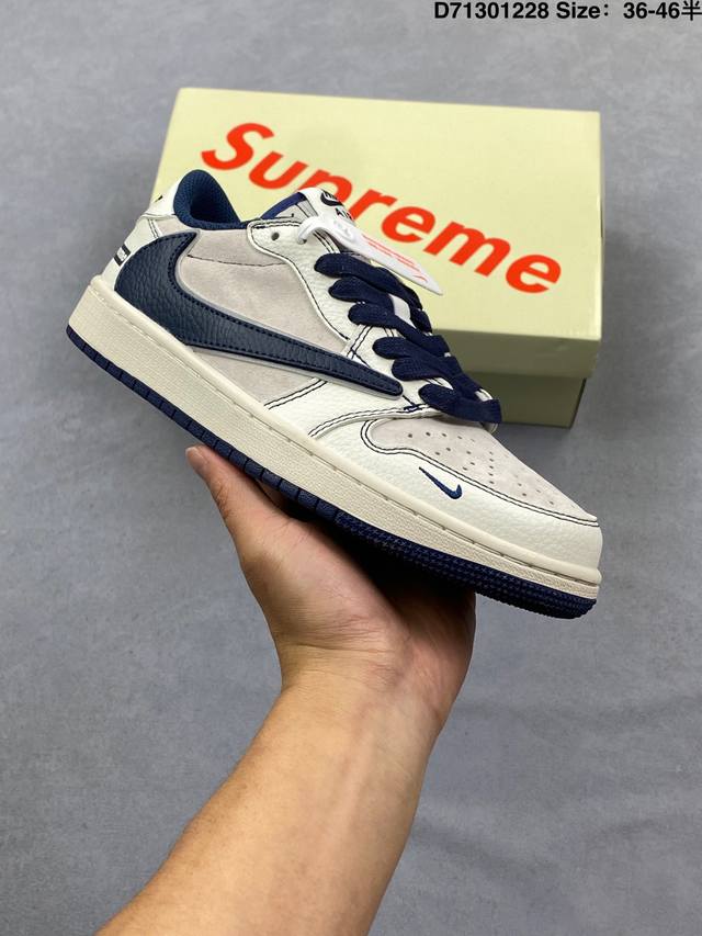 Factory Grade Nike Air Jordan 1 X Travis Scott AJ1 Reverse Swoosh Jordan 1 'DIY