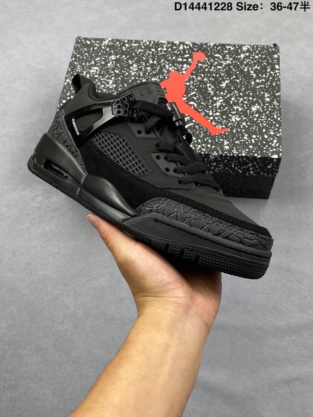 Jordan Spizike Fashionable Comfortable Low-Top Retro Basketball Shoes Unisex Gre