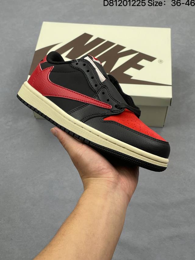 Travis Scott X Air Jordan AJ1 Low Og Sp Ts Collaboration Reverse Swoosh Low Top