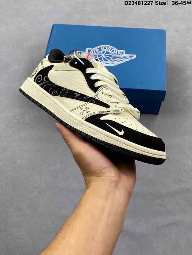 Nike AJ1 Travis Scott X Air Jordan 1 Reverse Mocha AJ1 Low-Top Basketball Shoes