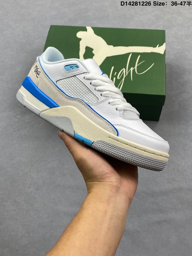 Air Jordan 4 Retro Flight Court Low-Top AJ4, Jordan 4, Low-Top White and Purple