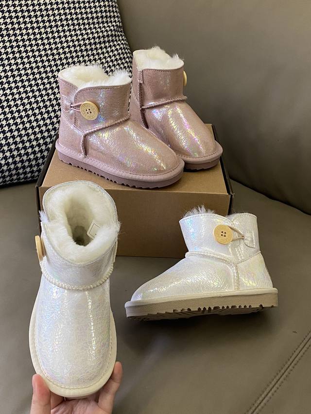 Original image straight from the camera U Gigi fleece-lined button children's sh