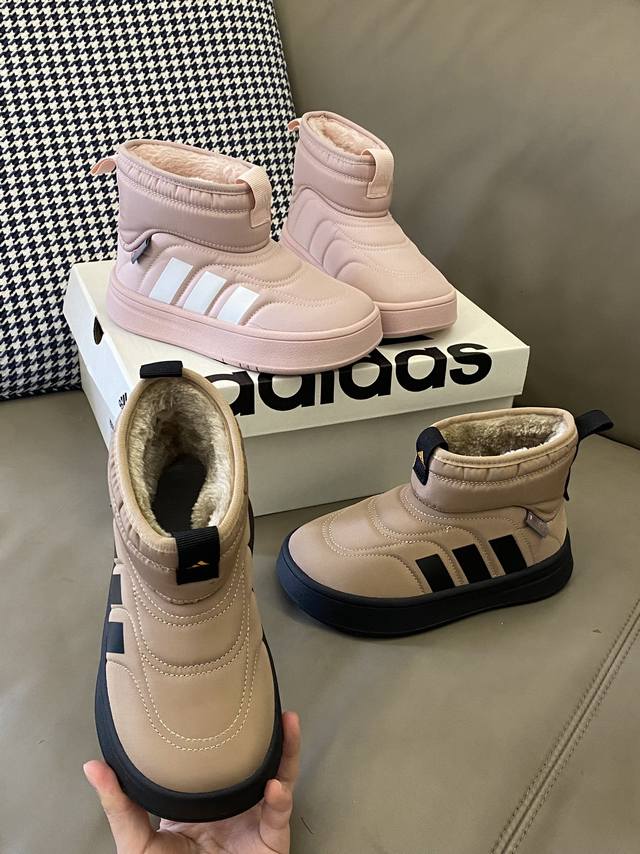 Original image straight from Ad Fleece-lined mid-top children's cotton shoes. Th