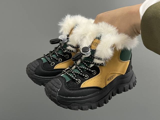 Double Twelve Special Offer Fleece-lined Keen High-top Elastic Buckle Children's