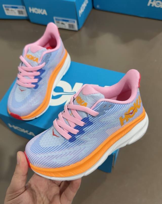 Hoka New Generation Clifton 9 Kids Running Shoes 28-37 The upper material is sof