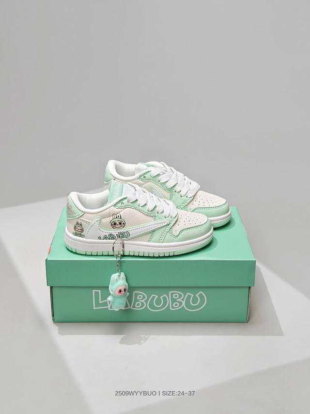 Children's Air Jordan 1 Low AJ1 Labubu Collaboration Low-Top Casual Sneakers St