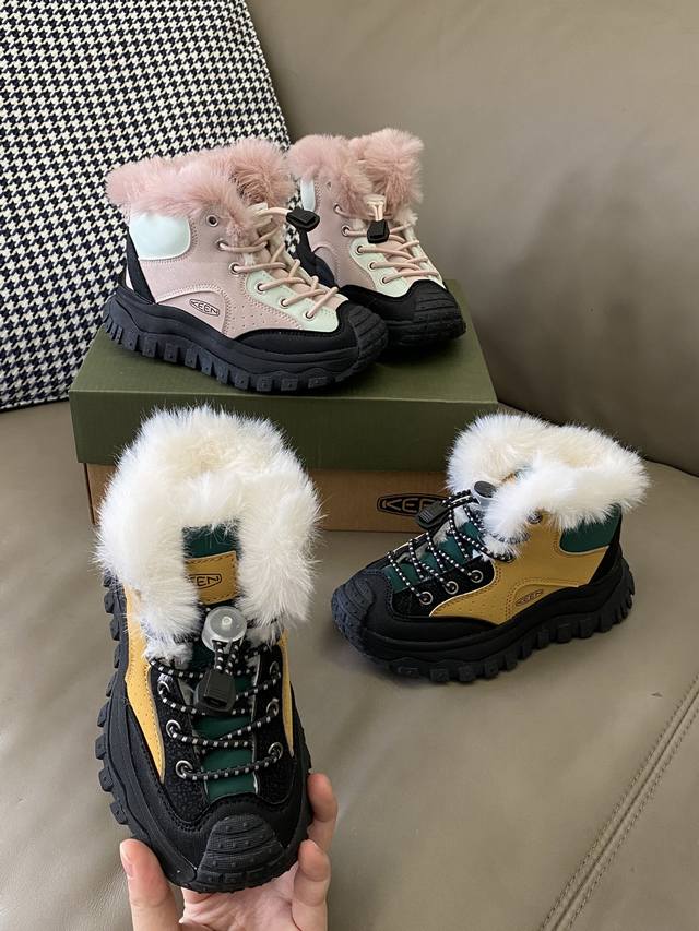 Original image straight from Keen fleece-lined hiking boots. The upper is made o