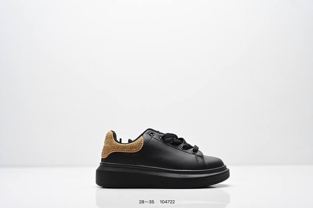 Children's Shoes: Alexander McQueen Sole Leather Sneakers, low-top fashion plat