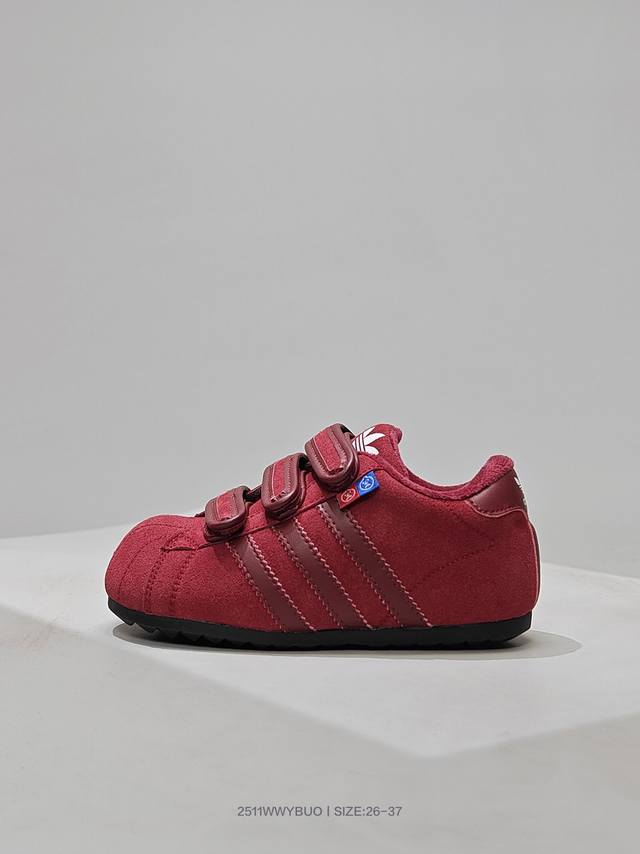 Adidas 3 Velcro Training Shoes 26-37 Retro ugly-cute style, soft and warm suede