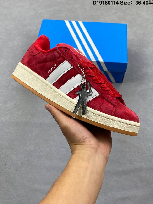 Adidas Originals Campus 00S Bread Shoes with Embroidered Flowers Retro Casual Sn