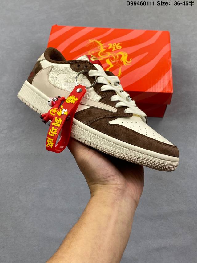 Company-grade AJ1 Travis Scott X Air Jordan 1 "Reverse Mocha" AJ1 Ts Lightning C