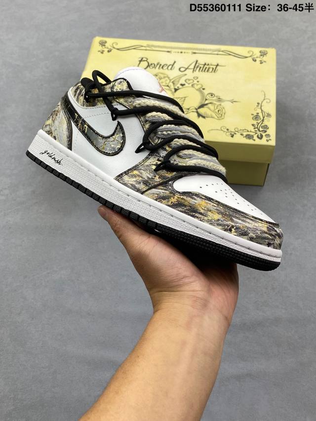 Air Jordan 1 Low DDD AJ1 Low-top Casual Sneakers, Official Colorway Synchronized