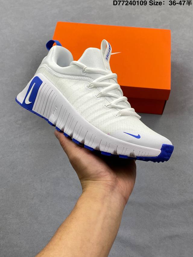 Factory Grade Nike Free Metcon 6 Mesh Round Toe Lace-up Shock-Absorbing Anti-Sl