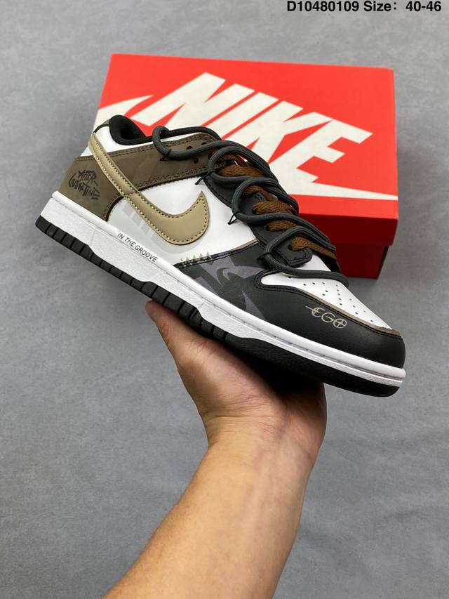 Nike SB Dunk Low Gold Rush Black/White/Gold Edition DDD Original Top-Grain Mate