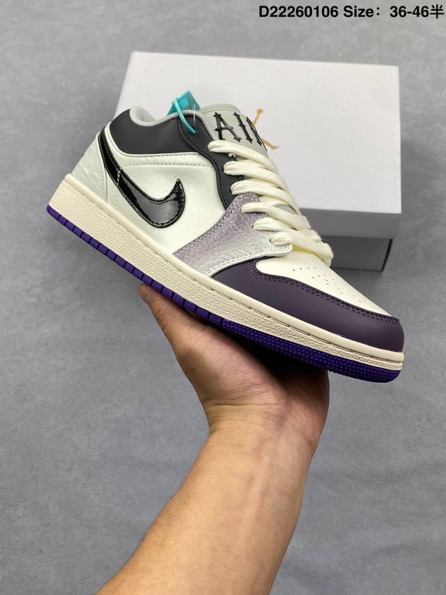 Air Jordan 1 Low 'purple' Low-top Punk Purple AJ1 Jordan 1 Low-top White Black P