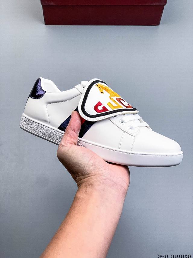 Factory Grade Gucci Ace Blind For Love Leather Low-Top Fashion Sneakers DDD Siz