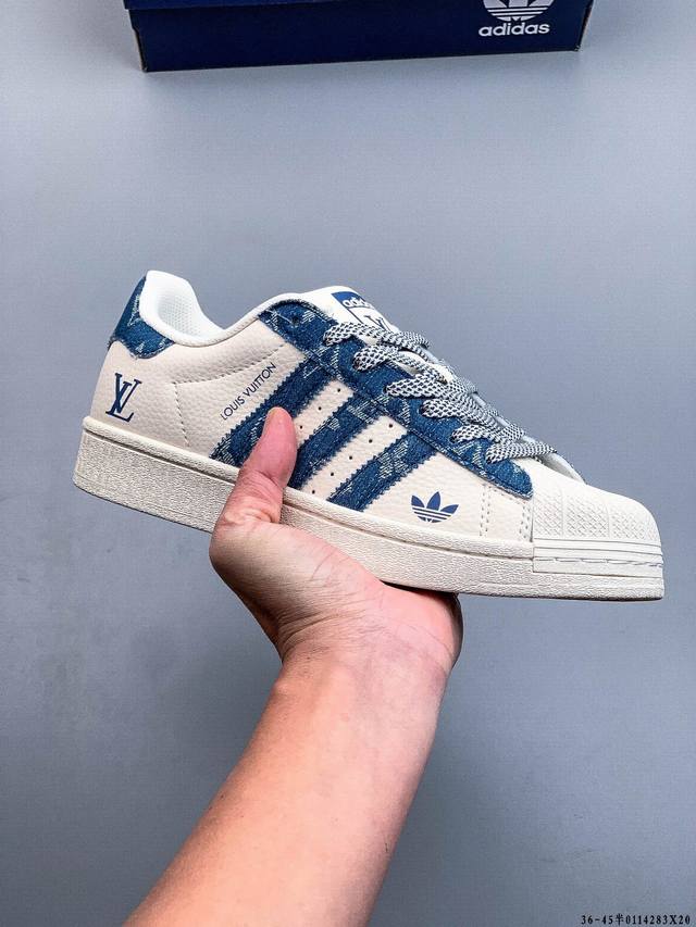 Company-grade top-grain leather! Adidas Superstar Shell Toe Classic Versatile Ca