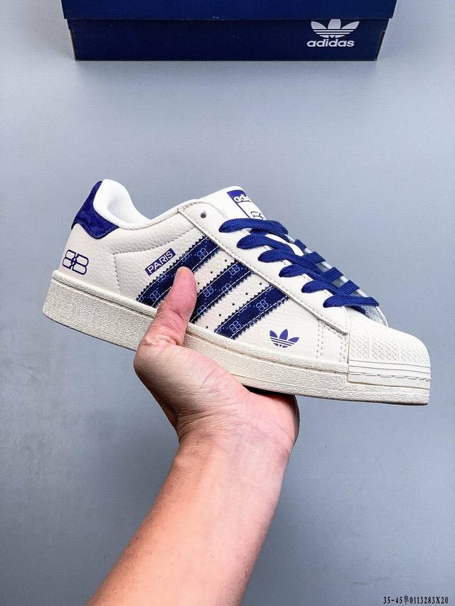 Company-grade top-grain leather! Adidas Superstar Shell Toe Classic Versatile Ca