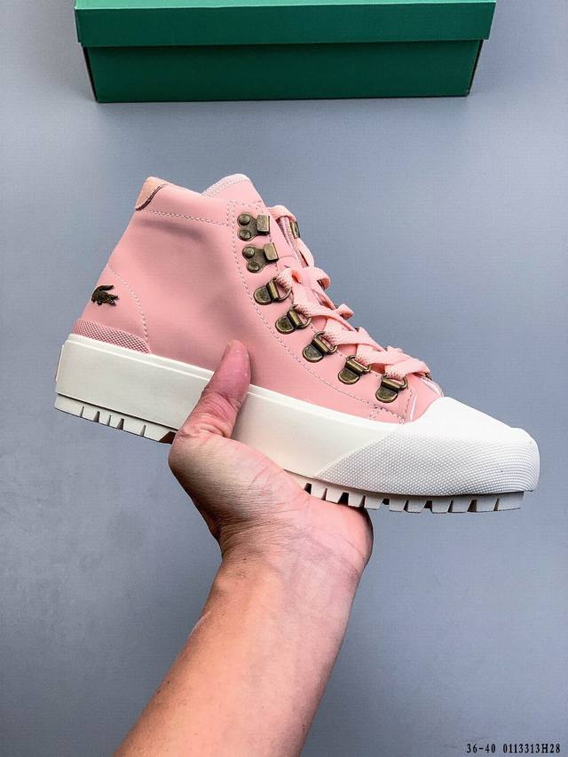 Lacoste French Crocodile Autumn High-Top Trendy Fashion Sports Casual Shoes DDD