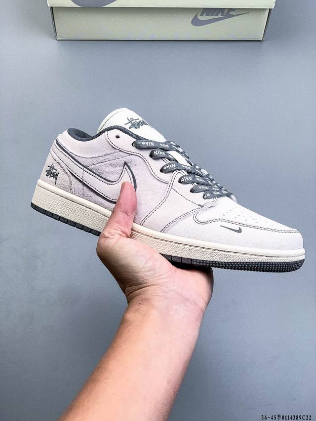 Company-grade top-grain leather! Nike Air Jordan 1 Low (AJ1) trendy casual sneak