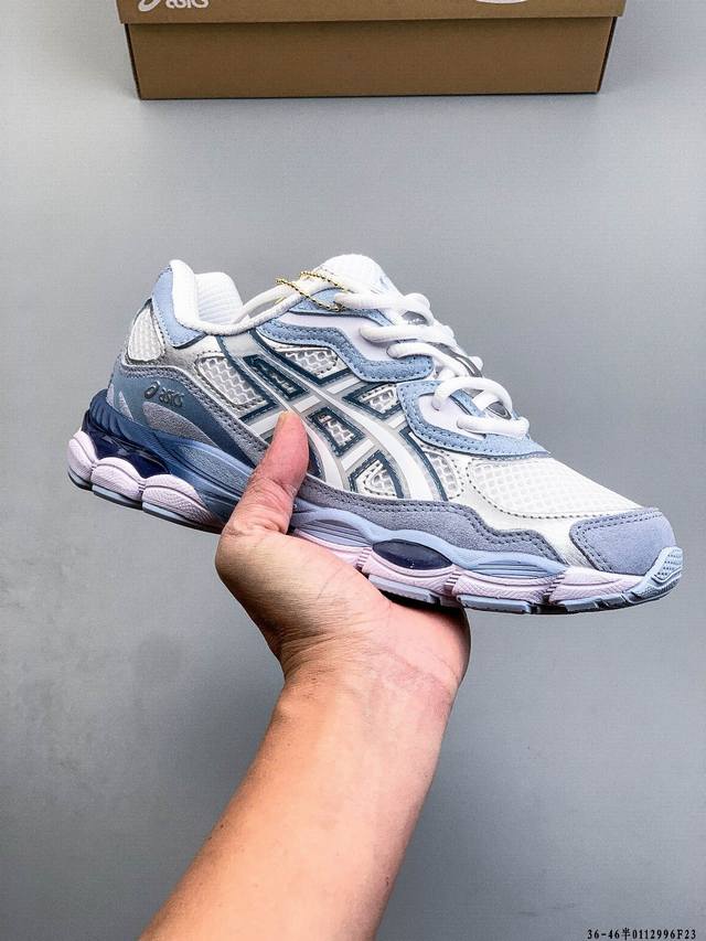 Asics Gel-Nyc 2055 features a breathable mesh upper with some synthetic leather