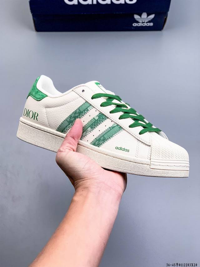 Company-grade top-grain leather! Adidas Superstar Shell Toe Classic Versatile Ca