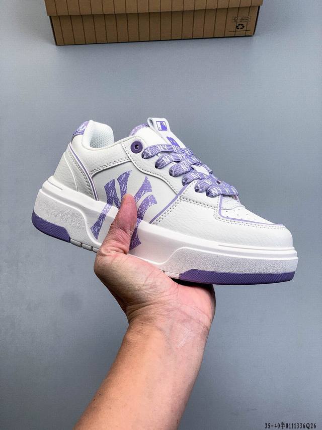 Company Grade! Mlb Chunky Liner Casual Running Shoes, Printed Leather Sports Sho