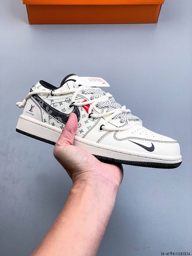 Company-grade top-grain leather! Nike Air Jordan 1 Low (AJ1) trendy casual sneak