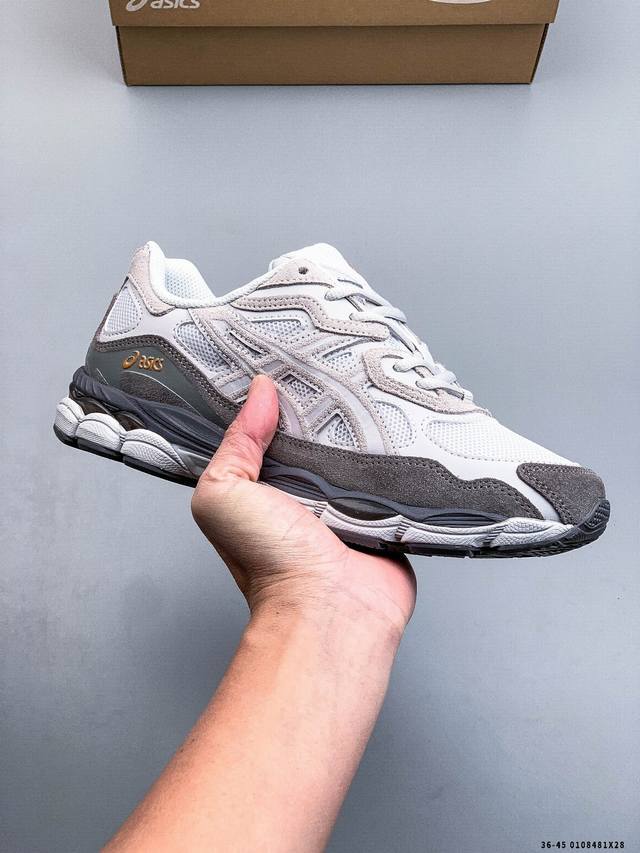 Asics Gel-Nyc 2055 features a breathable mesh upper with some synthetic leather