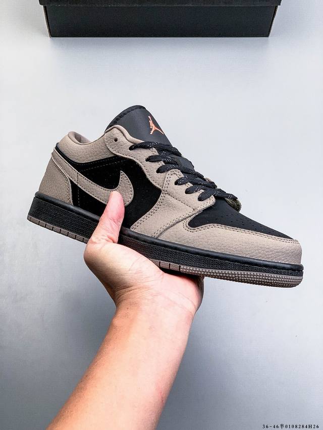 Company-grade top-grain leather! Nike Air Jordan 1 Low (AJ1) trendy casual sneak