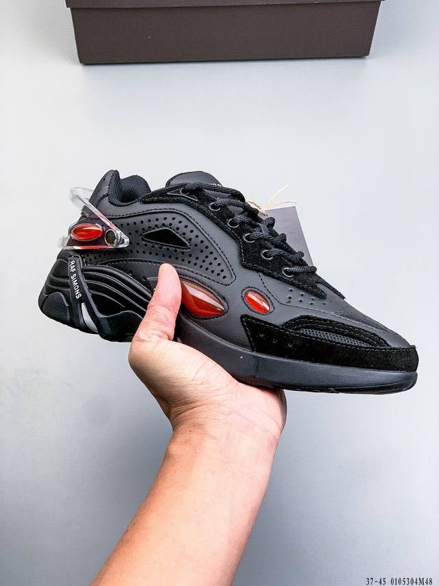 Company Grade Raf Simons Cylon-21 Trendy Sporty Fabric Leather Round Toe Lace-up