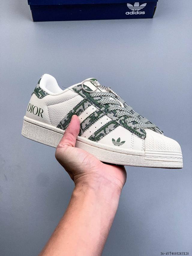 Company-grade top-grain leather! Adidas Superstar Shell Toe Classic Versatile Ca