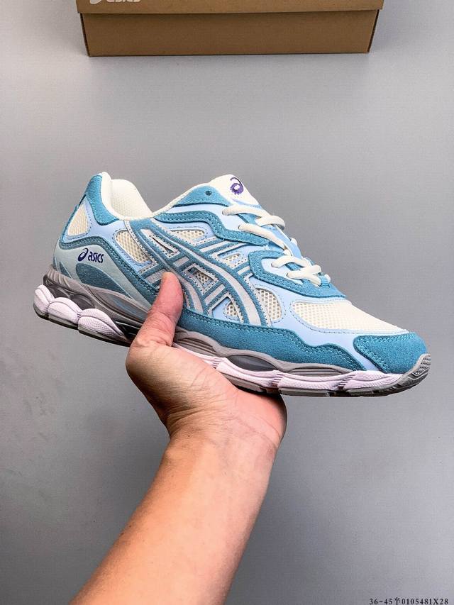 Asics Gel-Nyc 2055 features a breathable mesh upper with some synthetic leather