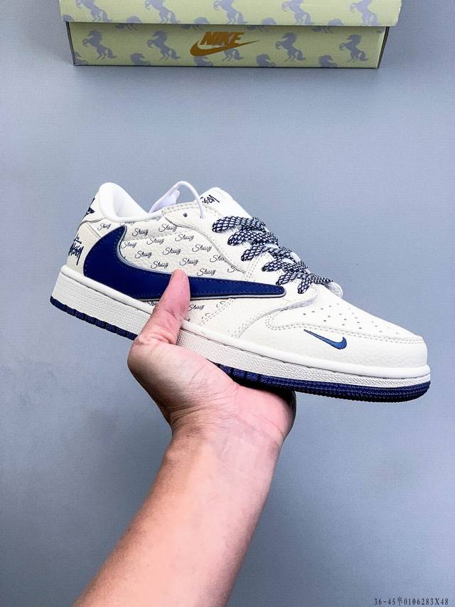 Company-grade top-grain leather! Nike Air Jordan 1 Low (AJ1) trendy casual sneak