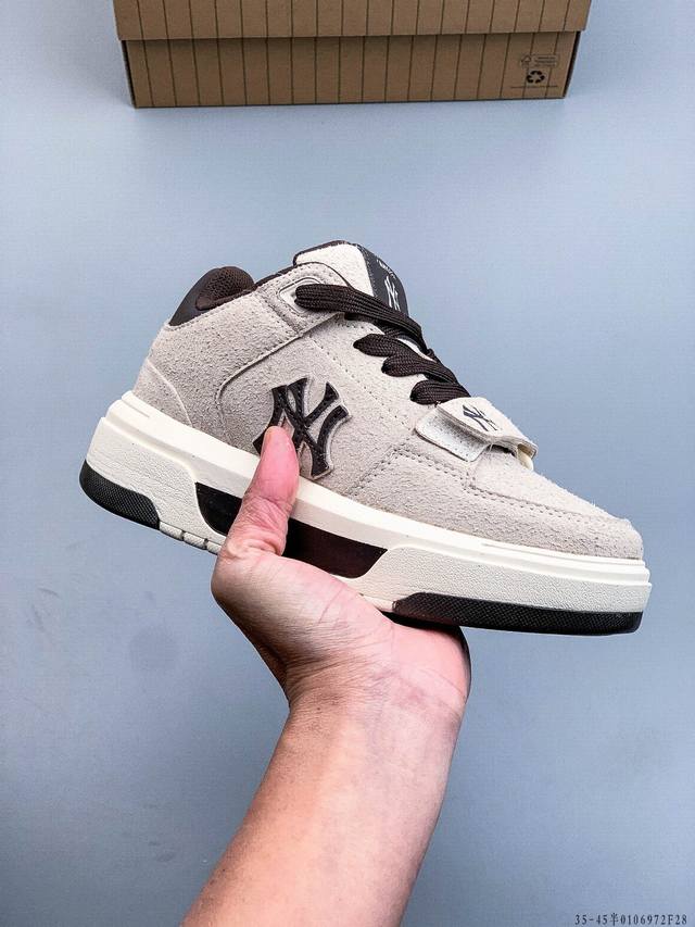 Company Grade! Mlb Chunky Liner Casual Running Shoes, Printed Leather Sneakers,