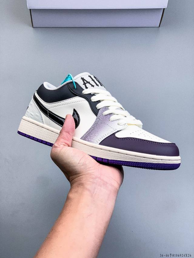 Company-grade top-grain leather! Nike Air Jordan 1 Low (AJ1) trendy casual sneak