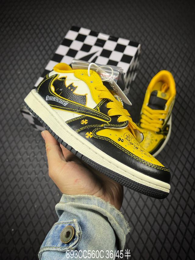 DDD Factory Grade Nike Air Jordan 1 X Travis Scott AJ1 Reverse Swoosh 'DIY' Cust