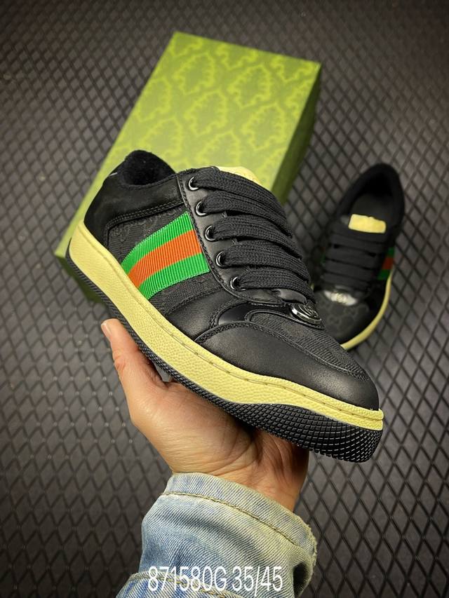 DDD #Brand New Colorway Gucci Distressed Screener Sneaker Classic Retro Versatil