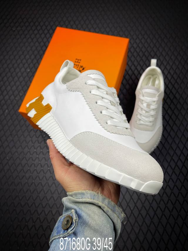 DDD Hermes Bouuncing Vintage Style Leather Low-Top Casual Shoes. High-quality re